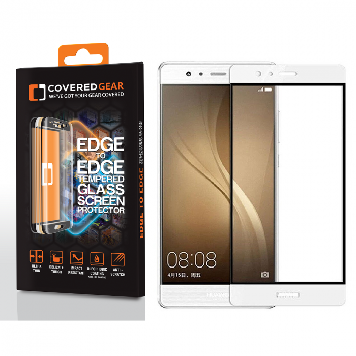 UTGATT5 - CoveredGear Edge to Edge hrdat glas till Huawei P9 - Vit