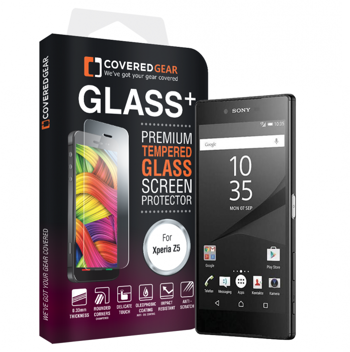 CoveredGear - CoveredGear Hrdat Glas Skrmskydd till Sony Xperia Z5