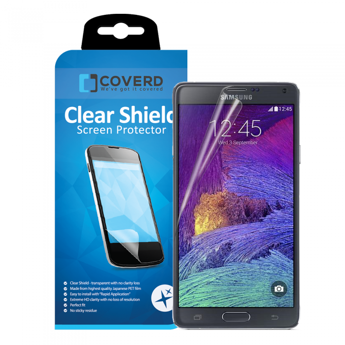 UTGATT5 - CoveredGear Clear Shield skrmskydd till Samsung Galaxy Note 4 (2-PACK)