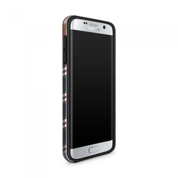 UTGATT5 - Tough mobilskal till Samsung Galaxy S7 Edge - Wooden Scottish Tartan B