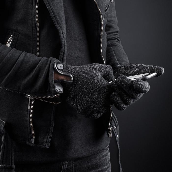 UTGATT5 - Mujjo Double-Layered Touchscreen Gloves, Large - Svart