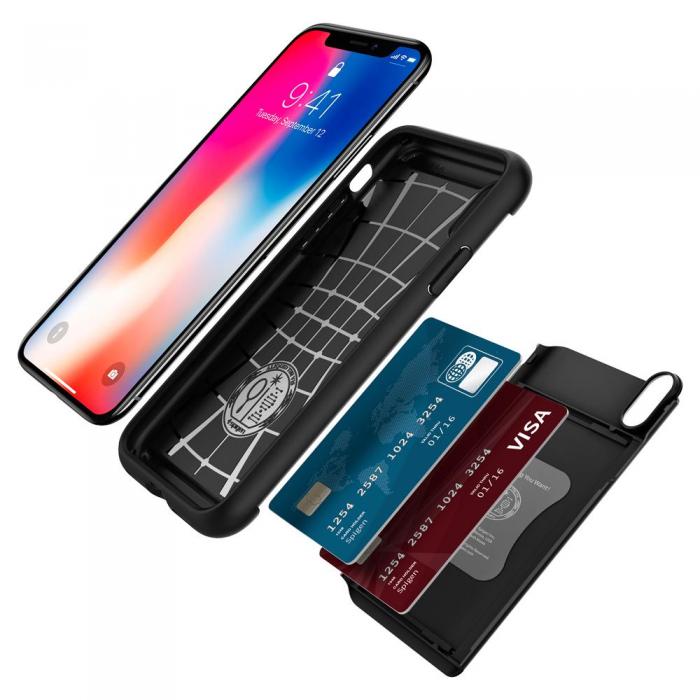 UTGATT5 - SPIGEN Crystal Wallet Skal till iPhone X - Svart