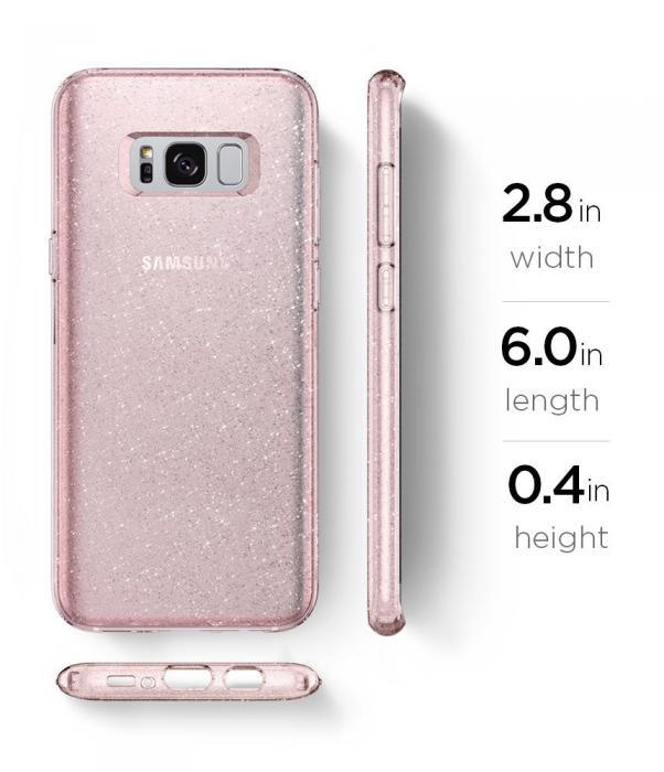 UTGATT5 - SPIGEN Liquid Crystal Glitter Skal till Samsung Galaxy S8 - Rosa