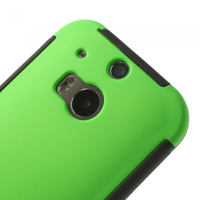 UTGATT4 - Combo Skal med inbyggd skrmskydd till HTC One M8 (Grn)