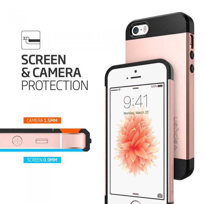UTGATT5 - SPIGEN Slim Armor Skal till Apple iPhone 5/5S/SE - Rose Gold