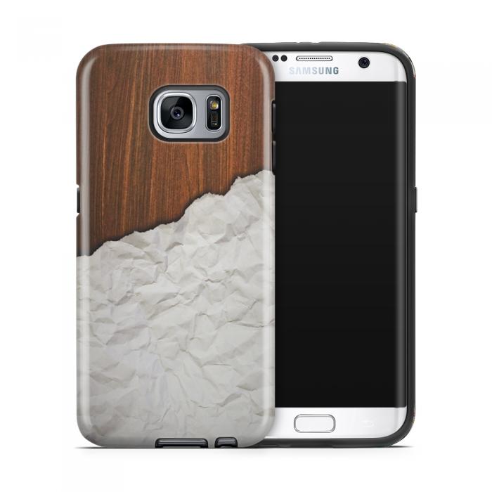 UTGATT5 - Tough mobilskal till Samsung Galaxy S7 Edge - Wooden Crumbled Paper B