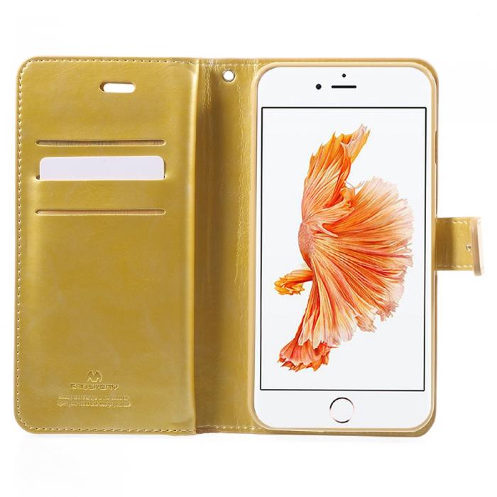UTGATT5 - Mercury Mansoor Plnboksfodral till Apple iPhone 7 Plus - Guld