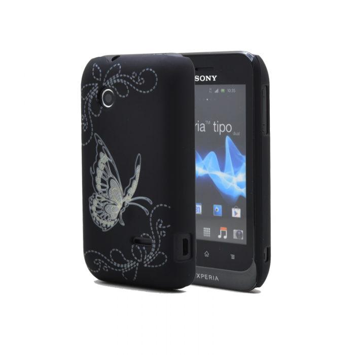 UTGATT5 - Butterfly Baksideskal till Sony Xperia Tipo ST21i - (Svart)