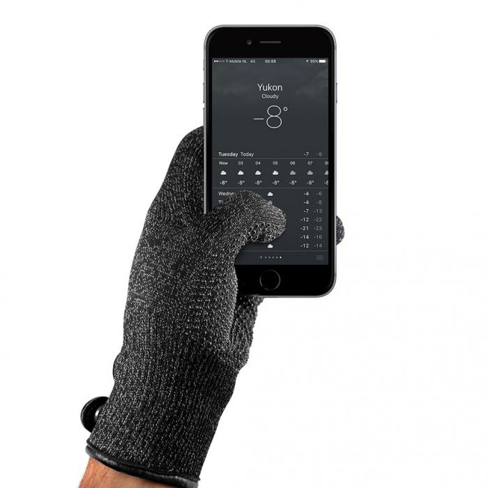UTGATT1 - Mujjo Double-Layered Touchscreen Gloves - Svart (Small)
