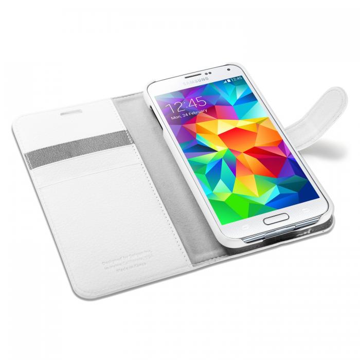 UTGATT5 - SPIGEN Plnboksfodral till Samsung Galaxy S5 - (Vit)