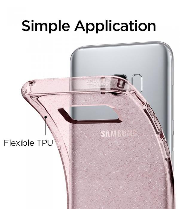 UTGATT5 - SPIGEN Liquid Crystal Glitter Skal till Samsung Galaxy S8 - Rosa