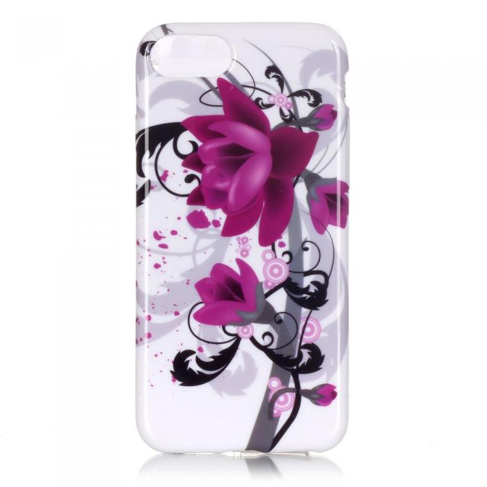 UTGATT5 - Flexiskal till Apple iPhone 7/8/SE 2020 - Purple Flower