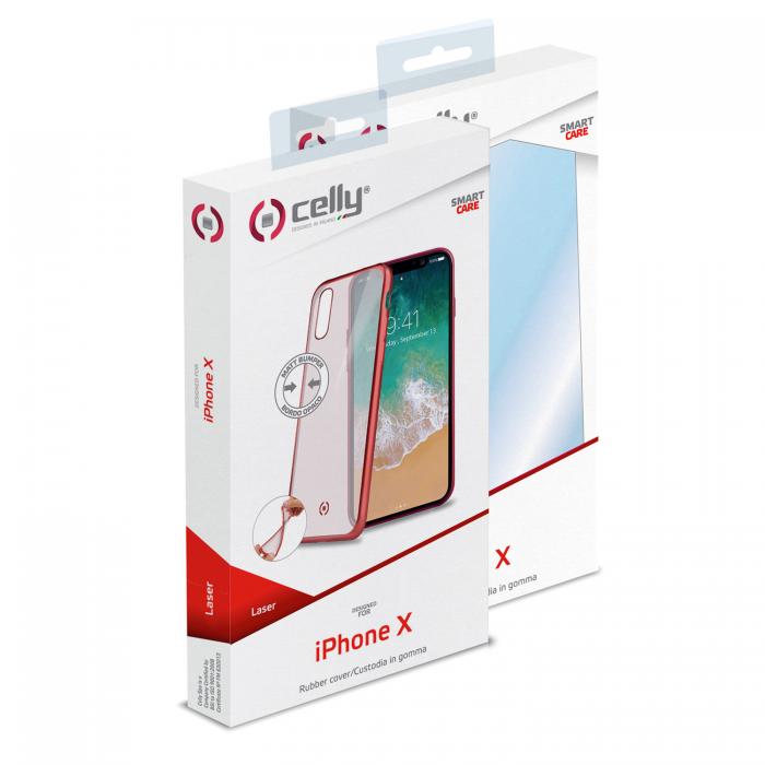 UTGATT4 - Celly Laser Matt Cover iPhone X - Rd
