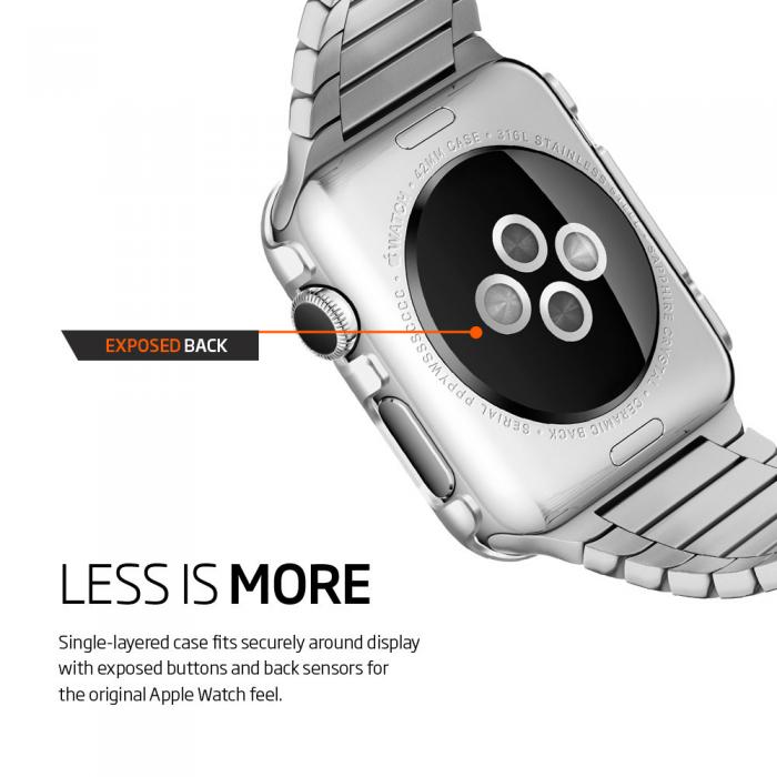 UTGATT5 - Spigen Thin Fit Skal till Apple Watch 38mm - Satin Silver