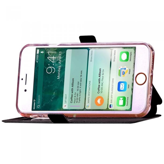 UTGATT5 - Rhombus Mobilfodral med fnster till iPhone 7/8 Plus - Svart