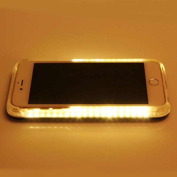 UTGATT5 - Selfie Illuminated LED Skal till iPhone 8 Plus - Rose Gold