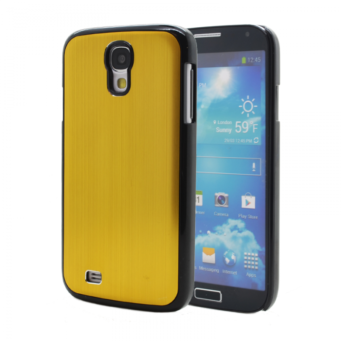 UTGATT4 - Metal Brushed Baksideskal till Samsung Galaxy S4 i9500 - (Gul)