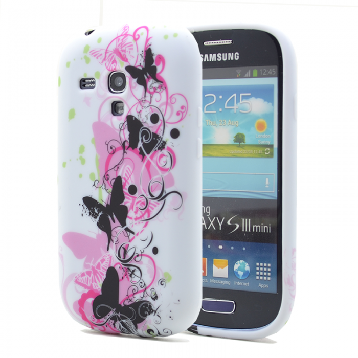 A-One Brand - FlexiCase Skal till Samsung Galaxy S3 Mini i8190 - (Three Butterfly)