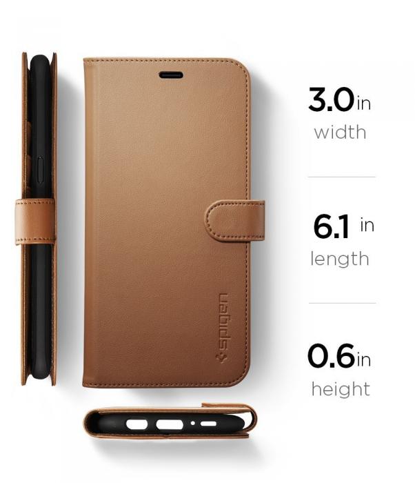UTGATT5 - Spigen Wallet S Plnboksfodral till Samsung Galaxy S8 Plus - Brun