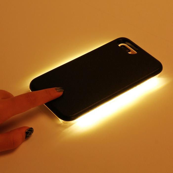 UTGATT5 - Selfie Illuminated LED Skal till iPhone 8 Plus - Svart