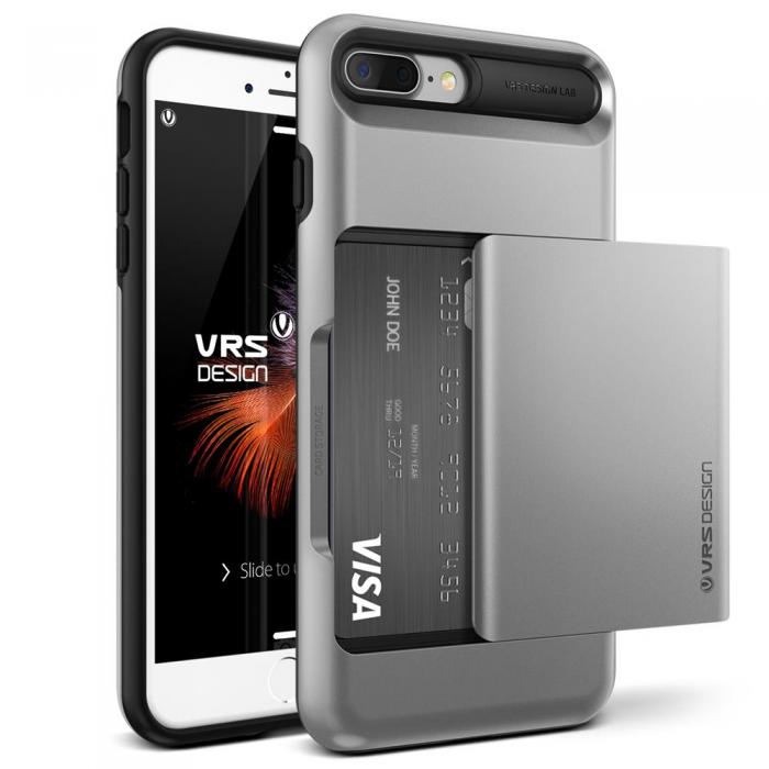 UTGATT5 - Verus Damda Glide Card Slot Skal till Apple iPhone 7 Plus - Silver