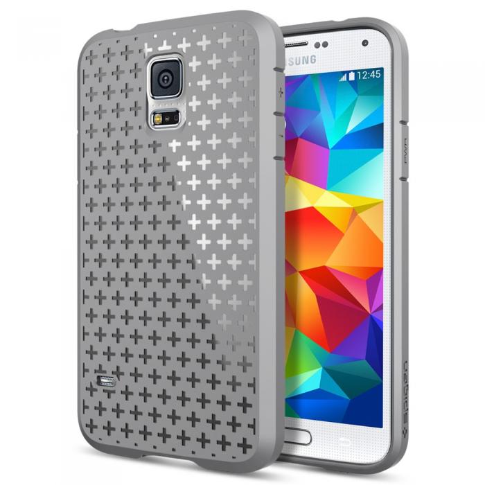 UTGATT5 - SPIGEN Ultra Fit Capsule skal till Samsung Galaxy S5 i9600 (Grey) + Skrmskydd