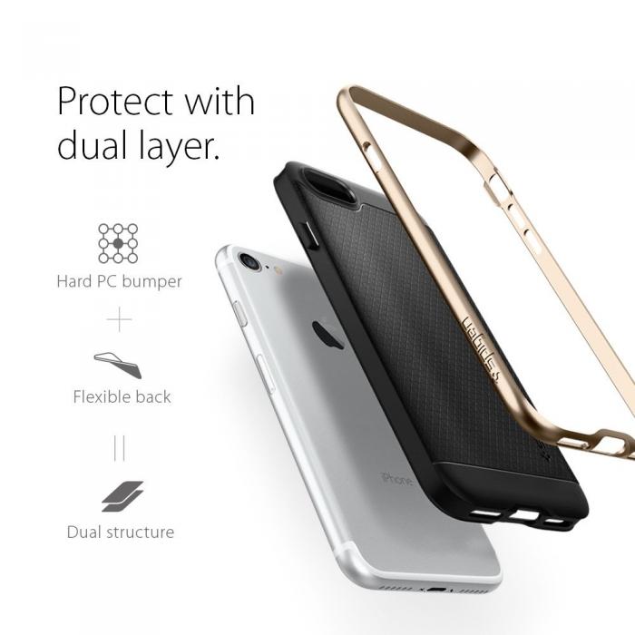 UTGATT5 - Spigen Neo Hybrid Skal till Apple iPhone 8/7 - Gold