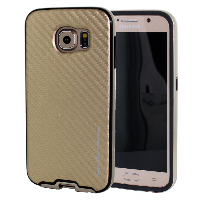 UTGATT5 - Mercury Bumper Skin Skal till Samsung Galaxy S6 - Guld