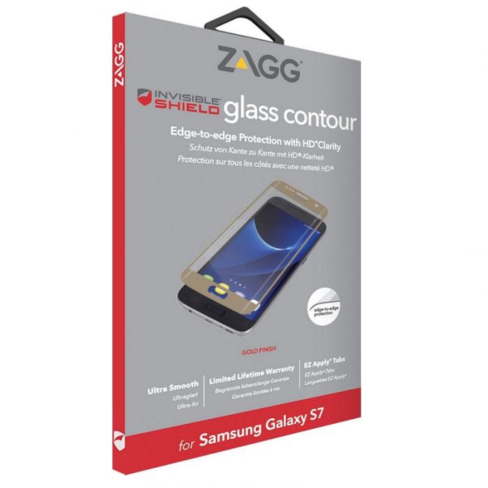 UTGATT5 - InvisibleShield Glass Samsung Galaxy S7 Contour Screen - Guld