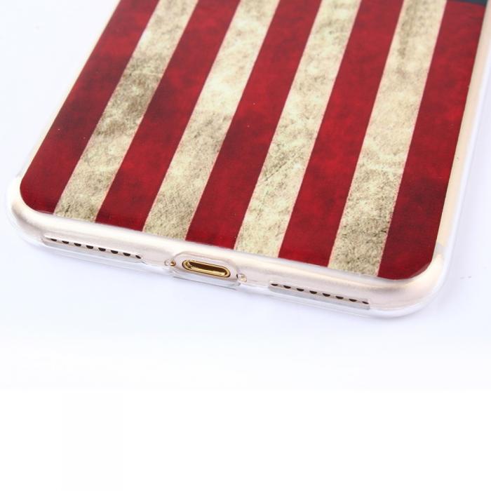 UTGATT5 - TPU Mobilskal iPhone 7 Plus - Retro American Flag