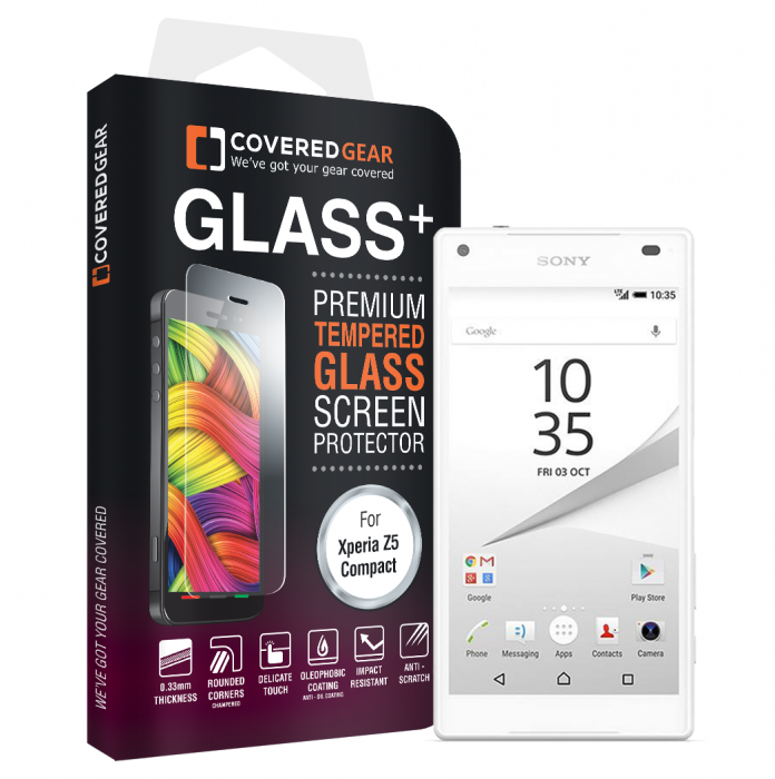 UTGATT5 - CoveredGear hrdat glas skrmskydd till Sony Xperia Z5 Compact