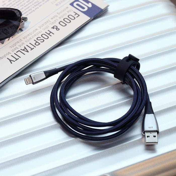 UTGATT1 - Just Mobile ZinCable - Lightning-kabel 1,5 m - Svart/Silver