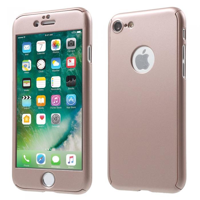 UTGATT5 - 2-in-1 Heltckande skal och Tempered Glass till iPhone 7/8/SE 2020 - Rose Gold