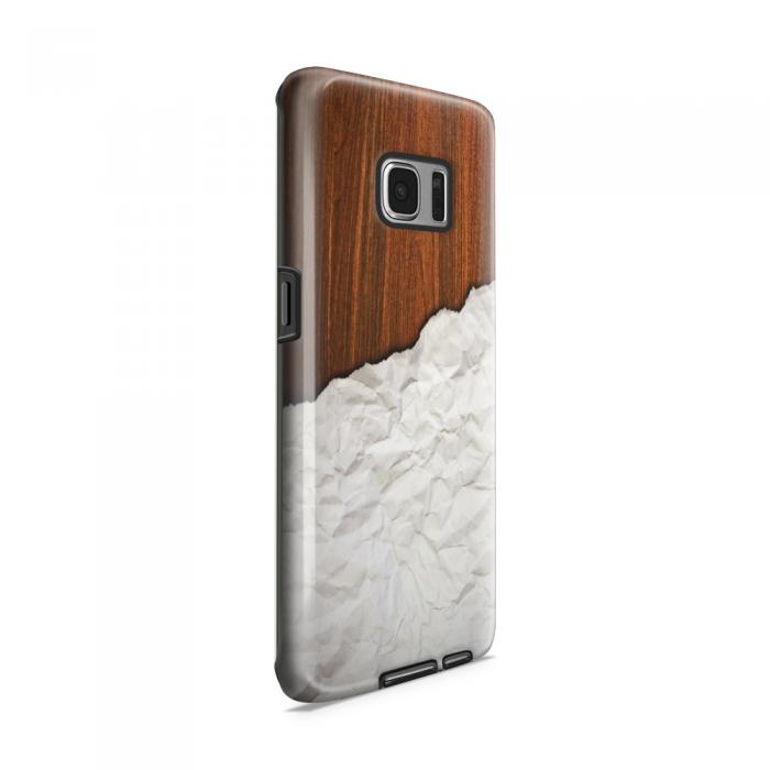 UTGATT5 - Tough mobilskal till Samsung Galaxy S7 Edge - Wooden Crumbled Paper B