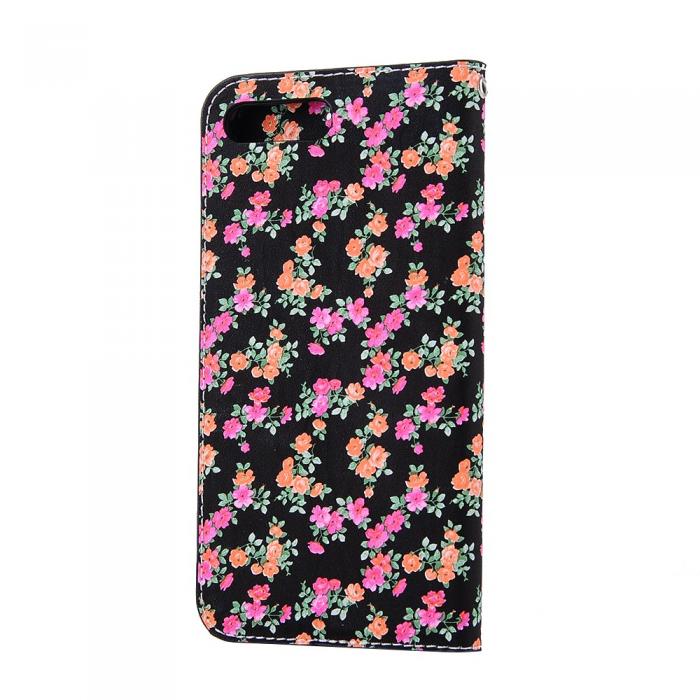 UTGATT5 - Booming Flowers Plnboksfodral till Apple iPhone 7 Plus - Svart