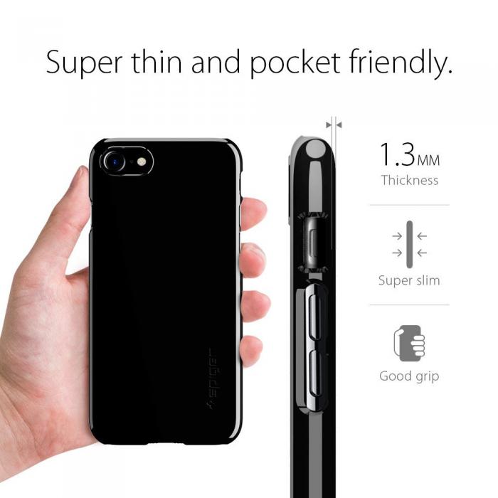 UTGATT5 - SPIGEN Thin Fit Skal till Apple iPhone 8/7 - Jet Black