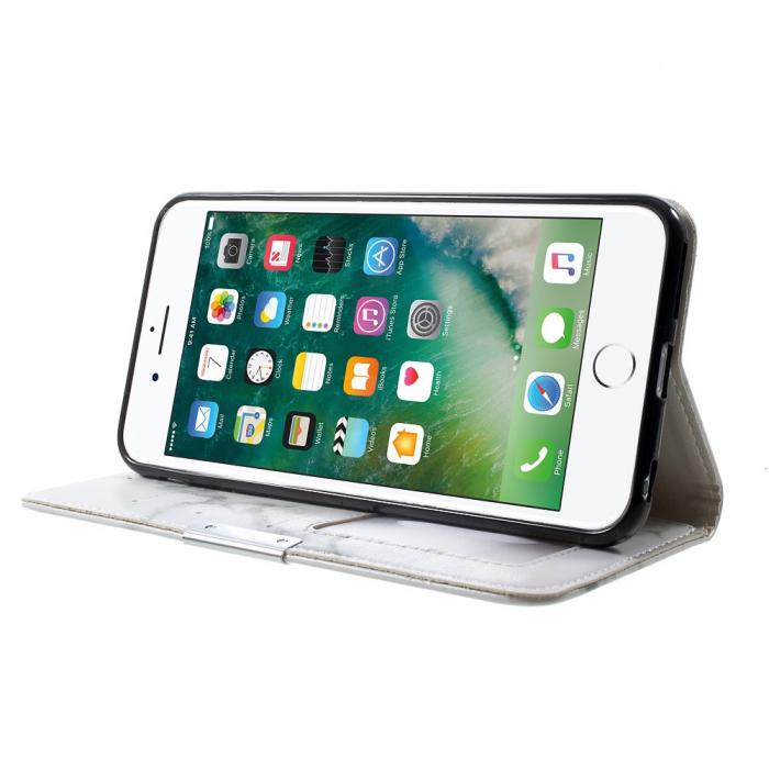 UTGATT5 - Marble Pattern Plnboksfodral till Apple iPhone 6(S) Plus - Vit