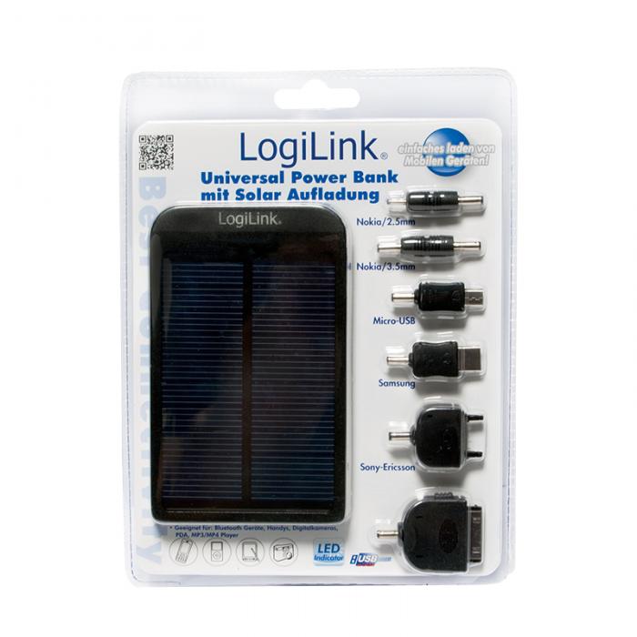 UTGATT5 - LogiLink Solcellsladdare Powerbank Universal USB 2600 mAh