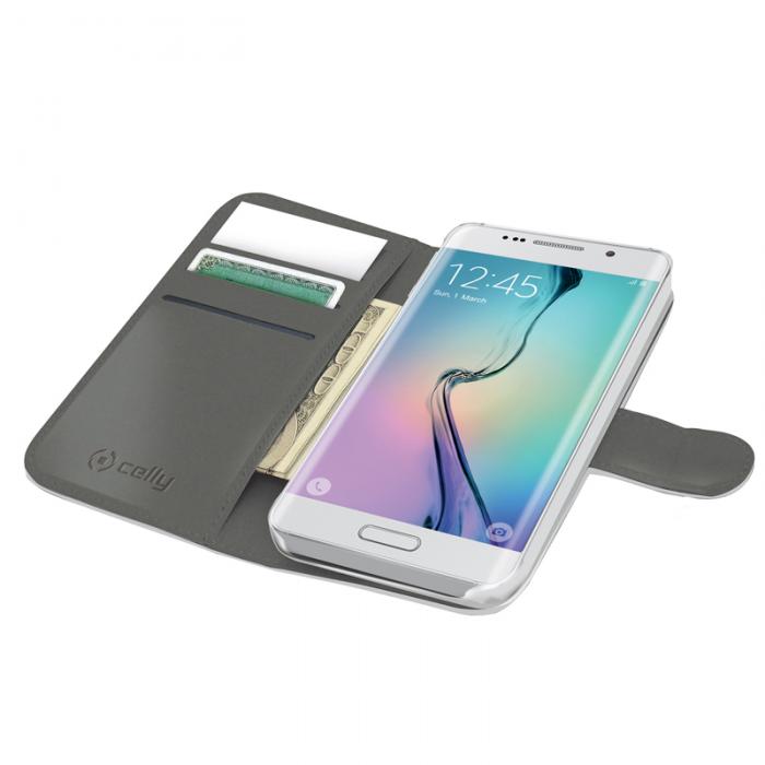 UTGATT5 - Celly Wallet Case till Samsung Galaxy S6 Edge - Vit