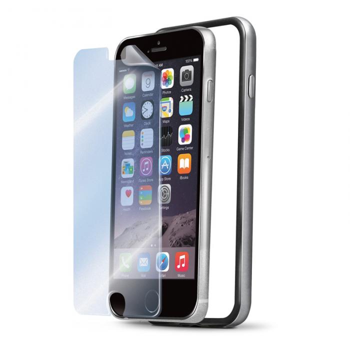 UTGATT5 - Celly Bumper Apple iPhone 6(S) Plus (Silver) + Skrmskydd