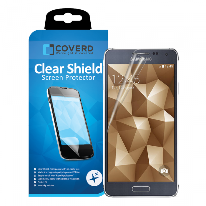 UTGATT5 - CoveredGear Clear Shield skrmskydd till Samsung Galaxy Alpha (2PACK)