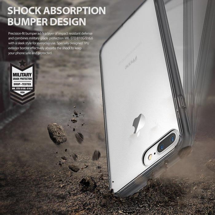 Rearth - Ringke Fusion Shock Absorption Skal till iPhone 7 Plus - Shadow Black