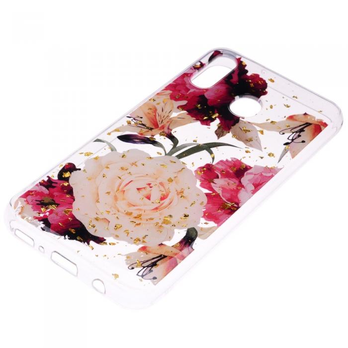UTGATT1 - Glitter Mobilskal till Samsung Galaxy A40 - Pretty Flowers
