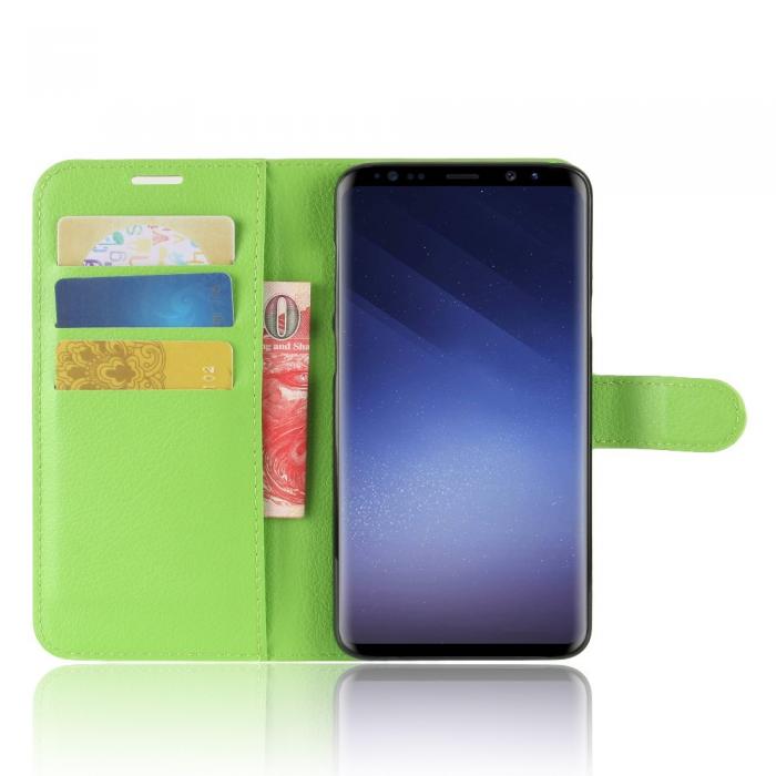 UTGATT4 - Litchi Plnboksfodral till Samsung Galaxy S9 Plus - Grn