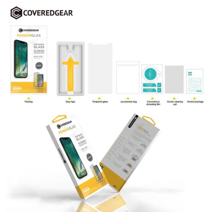 CoveredGear - CoveredGear Easy App Hrdat Glas Skrmskydd till iPhone 8 Plus / 7 Plus - Svart