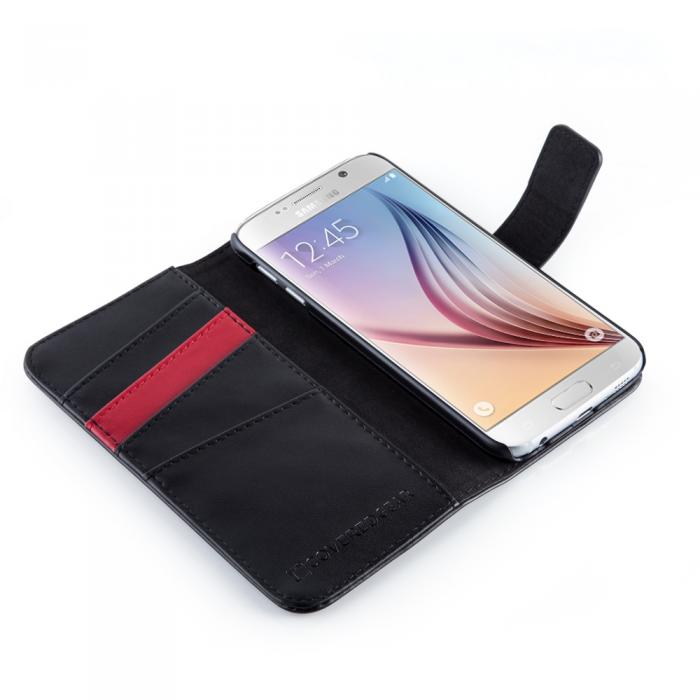 UTGATT5 - CoveredGear kta Lder Plnboksfodral Samsung Galaxy S6 Edge - Svart