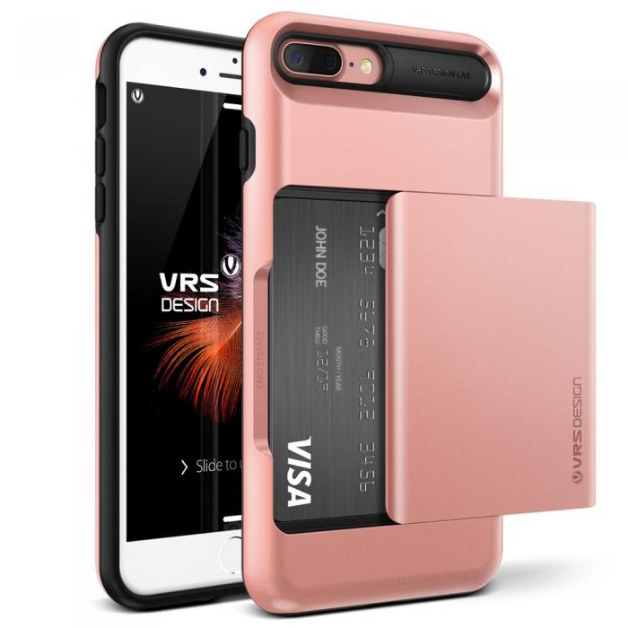 UTGATT5 - Verus Damda Glide Card Slot Skal till Apple iPhone 7 Plus - Rose Gold