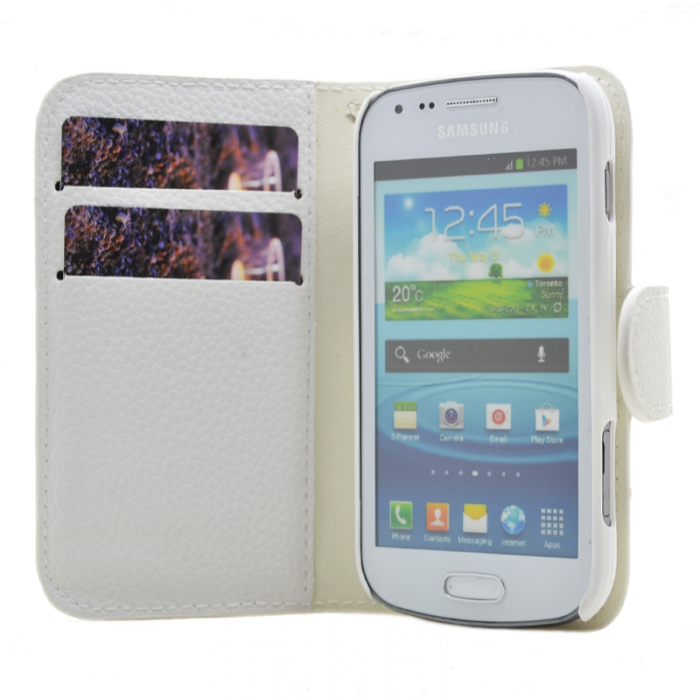 UTGATT5 - Embossed Plnboksfodral till Samsung Galaxy Trend (Vit)