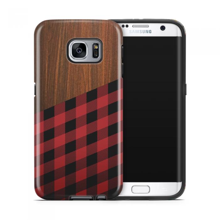 UTGATT5 - Tough mobilskal till Samsung Galaxy S7 Edge - Wooden Lumberjack B