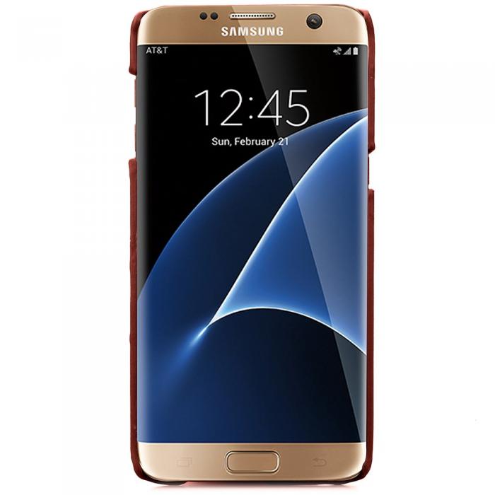 UTGATT5 - MobilSkal med kortfack till Samsung Galaxy S7 Edge - Brun